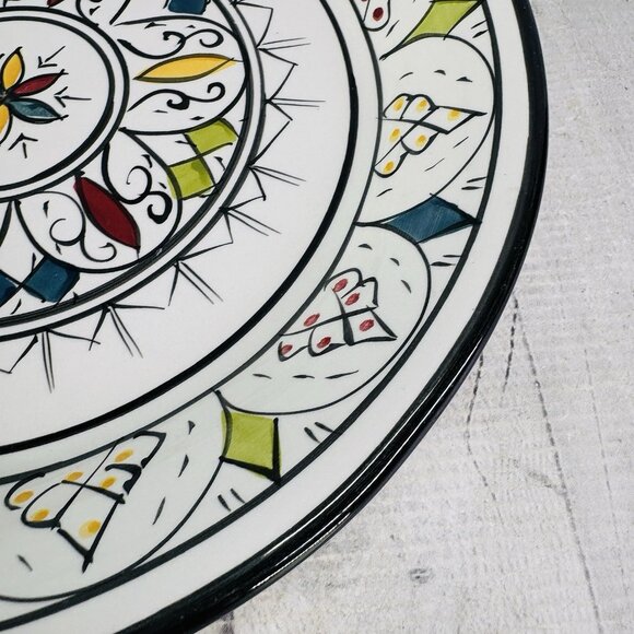 Tabletops Gallery GUADALAJARA Multicolor Diamonds Dots Dinner Plates Set OF 2 - Picture 13 of 16